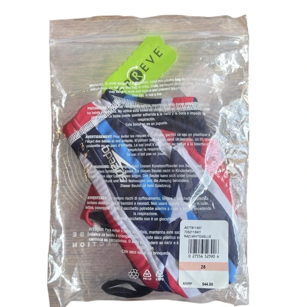 Speedo Eco Endurance Rad White & Blue Patriotic USA Stars Men Swim Brief 28 NWT
